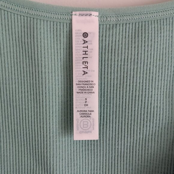 Athleta Aurora Rib V-neck Tank, Mint Green, Size Small - Picture 4 of 6